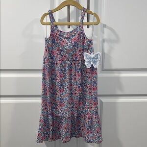 btween Floral Kids Dress - Pink and Blue